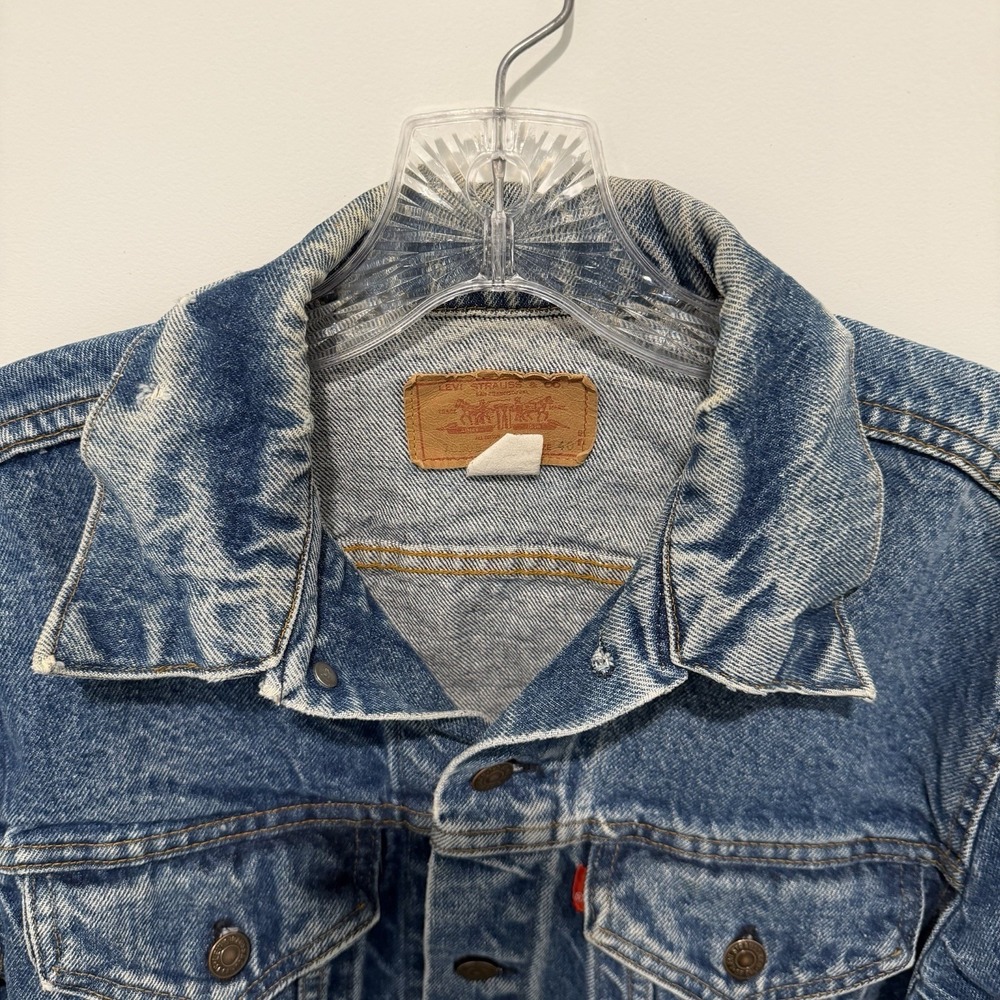 Levis Denim Jean Jacket Mens 40 Vintage 70505 0217 Trucker Red Tab USA Trucker - Picture 4 of 13